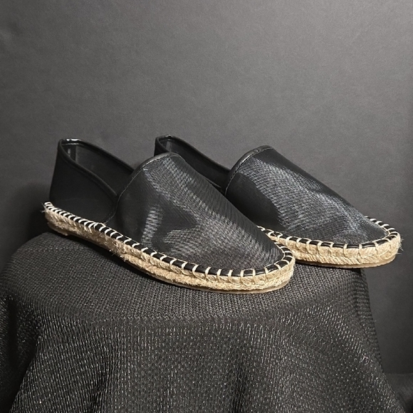Zara Black Espadrille Slip-On Shoes - Picture 1 of 9
